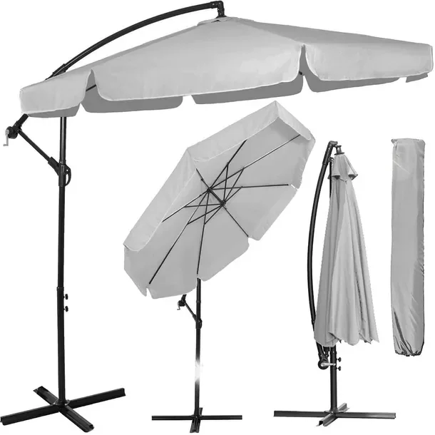 Parasol z wysięgnikiem szary 350 x 275 cm