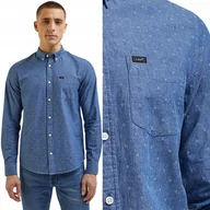 Koszule męskie - Lee BUTTON DOWN Navy BAWEŁNIANA NIEBIESKA KOSZULA REGULAR FIT S - miniaturka - grafika 1