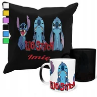 Gadżety dla niej i dla niego - Zestaw Kubek Magiczny + Poszewka Z Poduszką- Prezent Lilo&Stitch + Imię - miniaturka - grafika 1
