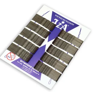 Wsuwki IZA karbowane BRĄZOWE 2 kulki 6 cm 100 SZTUK - Ozdoby do włosów - miniaturka - grafika 1