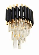 Lampy ścienne - MAZINI W2 kinkiet kryształowy glamour wykończenie czarne/złote 2xE14 - miniaturka - grafika 1