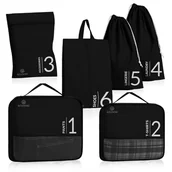 Akcesoria podróżnicze - Betlewski BPO-03 CZARNY Organizery podróżne zestaw 6 sztuk TRAVEL - miniaturka - grafika 1