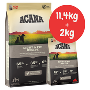 Sucha karma dla psów - ACANA  Light & Fit Dog 11,4kg + 2kg - miniaturka - grafika 1