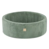 Suche baseny - Misioo Suchy Basen 90X30 Cm Okrągły Zielony Sztruks Premium - miniaturka - grafika 1