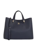 Torebki damskie - Tommy Hilfiger Torebka Th Emblem Satchel AW0AW15177 Granatowy - miniaturka - grafika 1