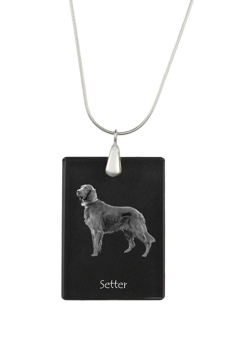 Seter angielski, Laverack I - kryształowa zawieszka z psem, srebrny naszyjnik ze zdjęciem, personalizowany wisiorek marki Art-Dog