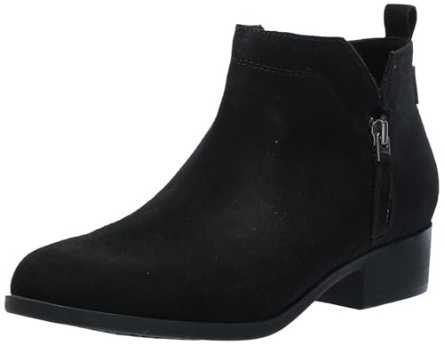 TOMS Damskie botki Dahlia, czarne zamszowe/płótno dziedzictwa, 37 EU, Czarne zamszowe płótno dziedzictwa, 37 EU