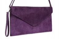 Torebki damskie - Kopertówka Skórzana włoska zamszowa torba wizytowa skóra nat. wieczorowa - miniaturka - grafika 1