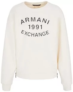 Armani Exchange Damska bluza z długim rękawem, Comfy Fit, zamek błyskawiczny z boku, biały, XS - Bluzy damskie - miniaturka - grafika 1