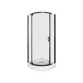 Kabiny prysznicowe - Kabina prysznicowa z brodzikiem Splash 90 BLACK czarny profil szkło 6 mm KERRA - miniaturka - grafika 1