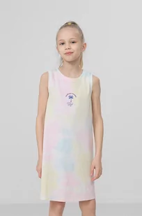 4F sukienka dziecięca kolor biały mini prosta - Sukienki - miniaturka - grafika 1