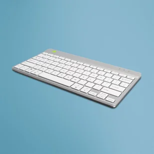 R-Go Tools Ergonomiczna R-Go Compact Break klawiatura,Bluetooth, z oprogramowaniem do robienia przerw, QWERTY (US), biała - Klawiatury - miniaturka - grafika 1