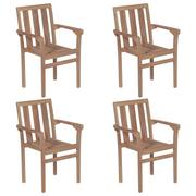 Fotele i krzesła ogrodowe - vidaXL Lumarko Sztaplowane krzesła ogrodowe, 4 szt., lite drewno tekowe! 3073376 - miniaturka - grafika 1