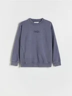 Bluzy dla chłopców - Reserved - Bawełniana bluza z haftem - fioletowy - miniaturka - grafika 1