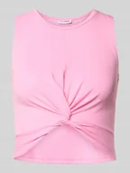Koszulki i topy damskie - Crop top z detalem w postaci węzła model 'TWIGGI' - miniaturka - grafika 1