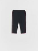 Spodnie i spodenki dla dziewczynek - Reserved - Bawełniane legginsy - czarny - miniaturka - grafika 1