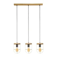 Lampy sufitowe - Britop Druciana LAMPA wisząca NETUNO 181059351 industrialna OPRAWA metalowy zwis drewno złoty - miniaturka - grafika 1