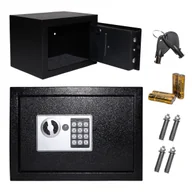 Sejfy i kasy pancerne - Sejf domowy biurowy zamek elektroniczny szyfrowy kluczyk kod XXL 35x25x25 cm - miniaturka - grafika 1
