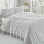 Narzuty - Biała bawełniana lekka narzuta na łóżko dwuosobowe Pique, 220x240 cm - miniaturka - grafika 1