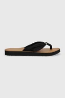 Klapki i japonki damskie - Tommy Hilfiger japonki TH ELEVATED BEACH SANDAL damskie kolor czarny na płaskim obcasie FW0FW06985 - miniaturka - grafika 1