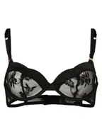 Biustonosze - Bluebella - Damski biustonosz z fiszbinami Cassandra, czarny - miniaturka - grafika 1