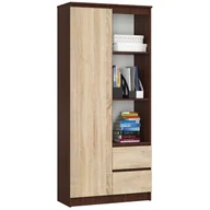 Regały biurowe - REGAŁ BIUROWY R 80 cm CLP R11 WENGE / SONOMA - miniaturka - grafika 1