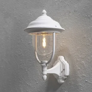 Konstsmide Zewnętrzna lampa ścienna PARMA stojąca, biały - Lampy ogrodowe - miniaturka - grafika 1
