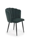 Krzesła - Krzesło ciemny zielony welur K386, czarne metalowe nogi - miniaturka - grafika 1