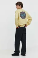 Bluzy męskie - Quiksilver bluza bawełniana męska kolor żółty z nadrukiem - miniaturka - grafika 1