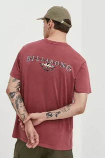 Koszulki męskie - Billabong t-shirt bawełniany męski kolor różowy z nadrukiem - grafika 1