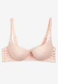 Biustonosze - Jasnoróżowy Biustonosz Gładki z Efektem Push-Up i Wycięciami Roselily - miniaturka - grafika 1