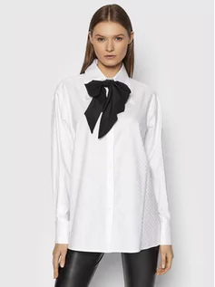 Koszule damskie - KARL LAGERFELD Koszula Kl Monogram 216W1600 Biały Regular Fit - grafika 1