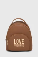 Plecaki - Love Moschino plecak damski kolor brązowy mały z aplikacją - miniaturka - grafika 1