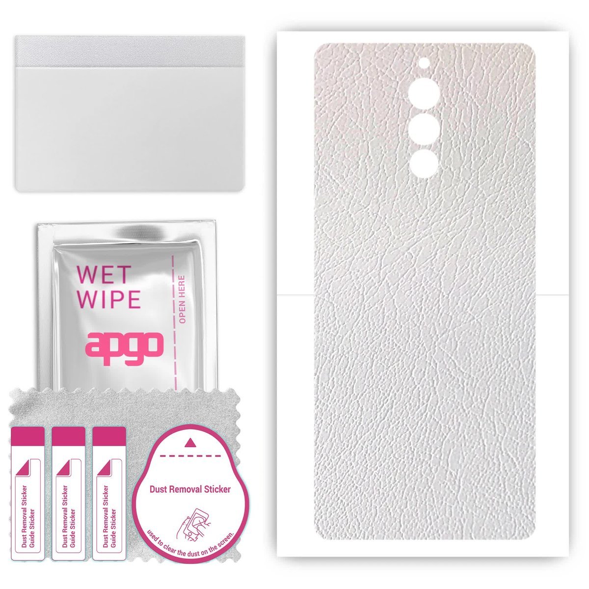 Folia naklejka skórka strukturalna na TYŁ do ZTE Nubia Red Magic 8 Pro Plus - Skóra Biała - apgo SKINS