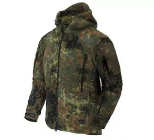 Bluzy męskie - Bluza Polar Helikon-Tex PATRIOT z kapturem Double Fleece - Flecktarn - grafika 1