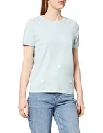 Koszulki i topy damskie - Naf Naf Damska koszulka Rejina Heart Mc t, Bleu Shirting, S - miniaturka - grafika 1