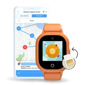 Smartwatch - Locon Watch Lite GJD.06 + 1M Pomarańczowy - miniaturka - grafika 1