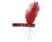 Dodatki do strojów karnawałowych - Boland Opaska elastyczna "Retro Lata 20" czerwona GODAN 00618 - miniaturka - grafika 1