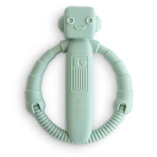 Silikonowy gryzak z grzechotką Robot, Mushie - Gryzaki dla dzieci - miniaturka - grafika 1