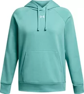 Bluzy damskie - Bluza damska Under Armour Rival Flecce Hoodie miętowa 1379500 482-XL - miniaturka - grafika 1