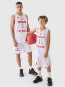 Koszulki dla chłopców - 4F Koszulka reprezentacyjna dziecięca 4F x PZKOSZ 2024 - SOCHAN - biała 98/104 - miniaturka - grafika 1