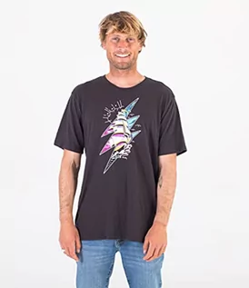 Koszulki męskie - Hurley Męski t-shirt M Evd Wsh Lightening Boat Ss czarny czarny S DC7883 - grafika 1