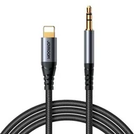 Kable - Joyroom Kabel audio SY-A06, AUX Jack 3.5mm - Lightning, 1,2m, czarny - miniaturka - grafika 1