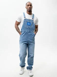 Spodnie Jeansowe Ogrodniczki Męskie Jasne Niebieskie Jigga Wear Logo Dungarees M - Spodnie męskie - miniaturka - grafika 1