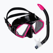 Maski do nurkowania - Zestaw do snorkelingu Aqualung Hawkeye Combo black/pink - miniaturka - grafika 1