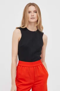 Calvin Klein bluzka damska kolor czarny - Bluzki damskie - miniaturka - grafika 1