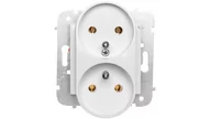 Gniazdka elektryczne - Elektro-Plast Gniazdo 2x2P+Z modułowe - , Carla 1743-10 - miniaturka - grafika 1