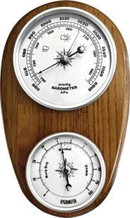 JVD Barometr higrometr analogowy drewniany JVD BA231.11 12x21 cm . - Termometry domowe - miniaturka - grafika 1