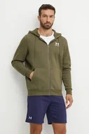 Bluzy męskie - Under Armour bluza męska kolor zielony z kapturem gładka - miniaturka - grafika 1