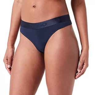 HUGO Damskie stringi z logo Thong Sports, Dark Blue405, XXL - Majtki damskie - miniaturka - grafika 1